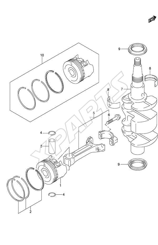  Crankshaft til Suzuki motor